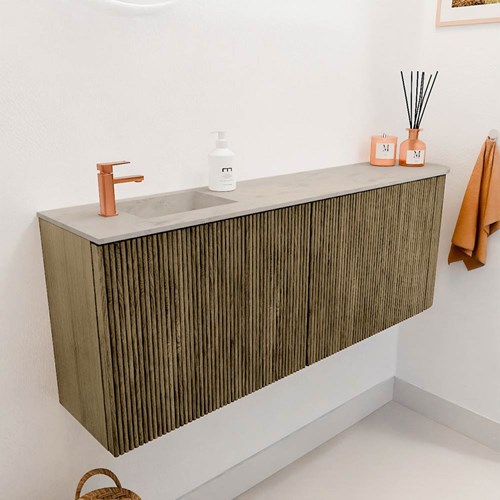 JOYA-DLUX 111,6cm toiletmeubel ronding rechts kleur Dusk. Wastafel FAYE positie Links 1 kraangat kleur Opalo.-3