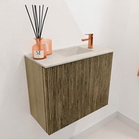 JOYA-DLUX 50cm toiletmeubel kleur Dusk. Wastafel FAYE positie Rechts 1 kraangat kleur Ostra.-3