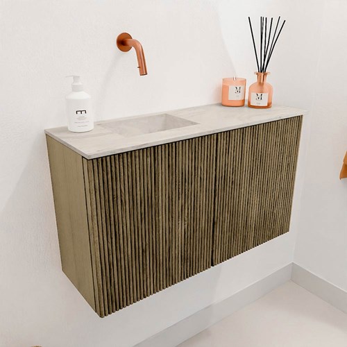 JOYA-DLUX 70cm toiletmeubel kleur Dusk. Wastafel FAYE positie Links Zonder kraangat kleur Ostra.-3