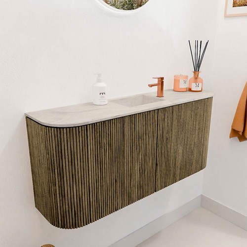 JOYA-DLUX 93,2cm toiletmeubel ronding links + rechts kleur Dusk. Wastafel FAYE positie Midden 1 kraangat kleur Ostra.-3