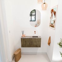 JOYA-DLUX 80cm mobile lavabo colore Dusk. Lavabo FAYE posizione Destra senza foro per il rubinetto colore Oza.-2