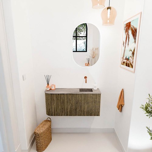 JOYA-DLUX 91,6cm toiletmeubel ronding links kleur Dusk. Wastafel FAYE positie Rechts Zonder kraangat kleur Oza.-2