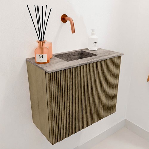 JOYA-DLUX 50cm toiletmeubel kleur Dusk. Wastafel FAYE positie Midden Zonder kraangat kleur Oza.-3