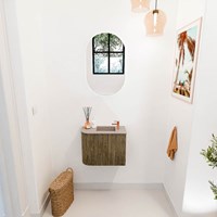 JOYA-DLUX 51,6cm mobile lavabo colore curva sinistra Dusk. Lavabo FAYE posizione Destra 1 foro per rubinetto colore Saba.-2