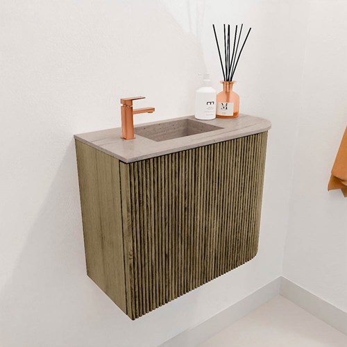 JOYA-DLUX 51,6cm toiletmeubel ronding rechts kleur Dusk. Wastafel FAYE positie Links 1 kraangat kleur Saba.-3