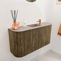 JOYA-DLUX 83,2cm toiletmeubel ronding links + rechts kleur Dusk. Wastafel FAYE positie Midden 1 kraangat kleur Saba.-3