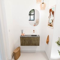 JOYA-DLUX 80cm toiletmeubel kleur Dusk. Wastafel FAYE positie Rechts Zonder kraangat kleur Sombra.-2