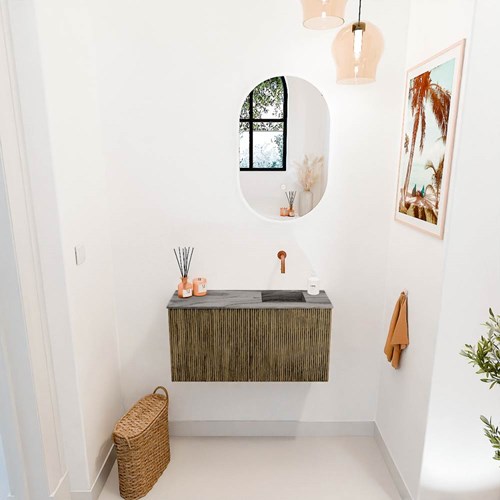 JOYA-DLUX 80cm toiletmeubel kleur Dusk. Wastafel FAYE positie Rechts Zonder kraangat kleur Sombra.-2