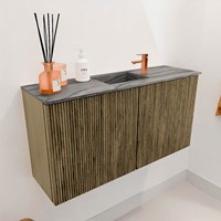 JOYA-DLUX 80cm toiletmeubel kleur Dusk. Wastafel FAYE positie Midden 1 kraangat kleur Sombra.-3