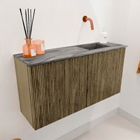 JOYA-DLUX 80cm toiletmeubel kleur Dusk. Wastafel FAYE positie Rechts Zonder kraangat kleur Sombra.-3