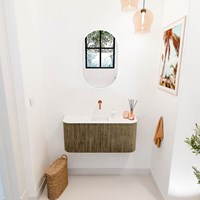 JOYA 93,2cm toiletmeubel ronding links + rechts kleur Dusk. Wastafel FAYE positie Midden Zonder kraangat kleur Talc.-2