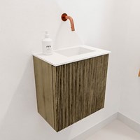 JOYA 40cm mobile lavabo colore Dusk. Lavabo FAYE posizione Destra senza foro per il rubinetto colore Talc.-3