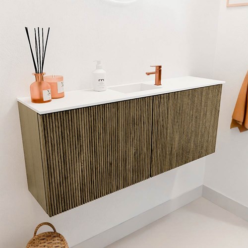 JOYA 100cm mobile lavabo colore Dusk. Lavabo FAYE posizione Centro 1 foro per rubinetto colore Talc.-3