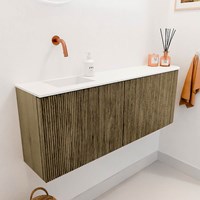 JOYA 111,6cm toiletmeubel ronding rechts kleur Dusk. Wastafel FAYE positie Links Zonder kraangat kleur Talc.-3