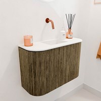 JOYA 63,2cm toiletmeubel ronding links + rechts kleur Dusk. Wastafel FAYE positie Midden Zonder kraangat kleur Talc.-3