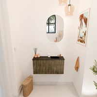 JOYA 80cm toiletmeubel kleur Dusk. Wastafel FAYE positie Rechts 1 kraangat kleur Urban.-2