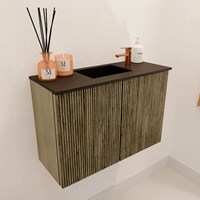 JOYA 60cm toiletmeubel kleur Dusk. Wastafel FAYE positie Midden 1 kraangat kleur Urban.-3