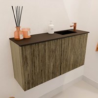 JOYA 80cm toiletmeubel kleur Dusk. Wastafel FAYE positie Rechts 1 kraangat kleur Urban.-3