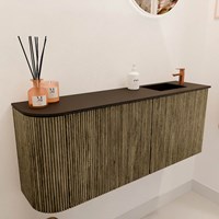 JOYA 101,6cm mobile lavabo colore curva sinistra Dusk. Lavabo FAYE posizione Destra 1 foro per rubinetto colore Urban.-3