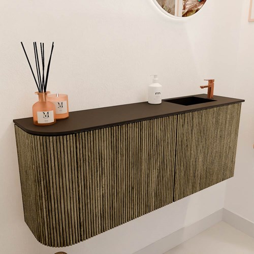 JOYA 101,6cm mobile lavabo colore curva sinistra Dusk. Lavabo FAYE posizione Destra 1 foro per rubinetto colore Urban.-3