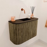 JOYA 63,2cm mobile lavabo colore curva sinistra + destra Dusk. Lavabo FAYE posizione Centro senza foro per il rubinetto colore Urban.-3