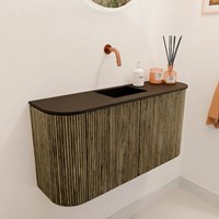 JOYA 83,2cm cloakroom vanity set curve left + right color Dusk. Vanity top FAYE position Center without tab hole color Urban.-3