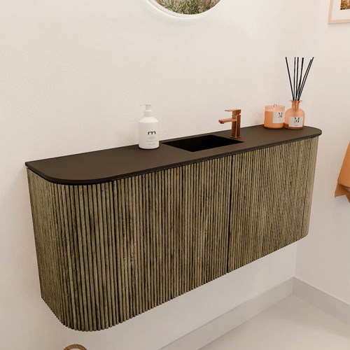 JOYA 103,2cm toiletmeubel ronding links + rechts kleur Dusk. Wastafel FAYE positie Midden 1 kraangat kleur Urban.-3