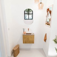 JOYA-DLUX 50cm WC-möbel farbe Oak. Einbauwaschbecken FAYE position Mittig kein hahnloch farbe Arena.-2