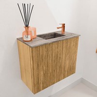 JOYA-DLUX 50cm cloakroom vanity set color Oak. Vanity top FAYE position Right 1 tab hole color Oza.-3