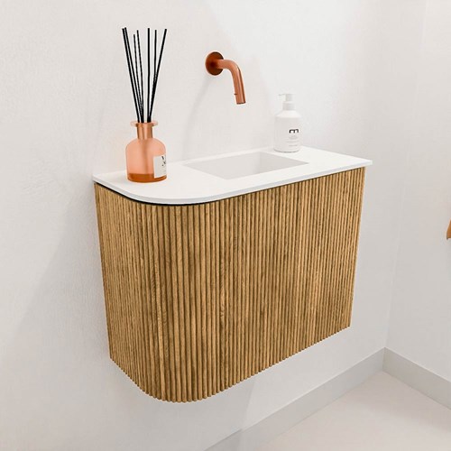 JOYA 51,6cm WC-möbel kurve links farbe Oak. Einbauwaschbecken FAYE position Rechts kein hahnloch farbe Talc.-3