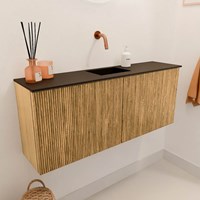 JOYA 100cm mueble fondo reducido color Oak. Lavabo FAYE posición Centro sin orificio color Urban.-3