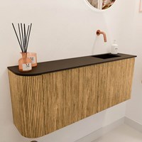 JOYA 101,6cm WC-möbel kurve links farbe Oak. Einbauwaschbecken FAYE position Rechts kein hahnloch farbe Urban.-3