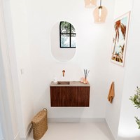JOYA-DLUX 70cm toiletmeubel kleur Ruby. Wastafel FAYE positie Links Zonder kraangat kleur Arena.-2