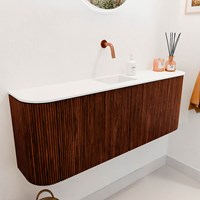 JOYA 113,2cm cloakroom vanity set curve left + right color Ruby. Vanity top FAYE position Center without tab hole color Talc.-3