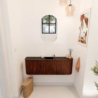 JOYA 123,2cm mobile lavabo colore curva sinistra + destra Ruby. Lavabo FAYE posizione Centro 1 foro per rubinetto colore Urban.-2