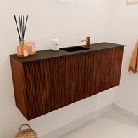JOYA 100cm WC-möbel farbe Ruby. Einbauwaschbecken FAYE position Mittig 1 hahnloch farbe Urban.-3