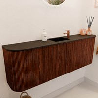 JOYA 123,2cm mobile lavabo colore curva sinistra + destra Ruby. Lavabo FAYE posizione Centro 1 foro per rubinetto colore Urban.-3