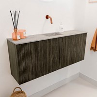 JOYA-DLUX 100cm toiletmeubel kleur Shadow. Wastafel FAYE positie Midden Zonder kraangat kleur Glace.-3