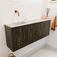 JOYA-DLUX 111,6cm toiletmeubel ronding rechts kleur Shadow. Wastafel FAYE positie Links Zonder kraangat kleur Nata.-3