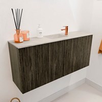 JOYA-DLUX 90cm cloakroom vanity set color Shadow. Vanity top FAYE position Center 1 tab hole color Ostra.-3