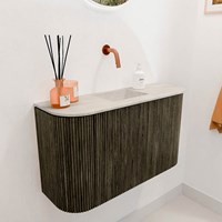 JOYA-DLUX 73,2cm cloakroom vanity set curve left + right color Shadow. Vanity top FAYE position Center without tab hole color Ostra.-3