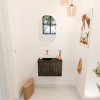JOYA 60cm meuble lave-main couleur Shadow. Lavabo FAYE position Gauche sans trou pour robinet couleur Urban.-2