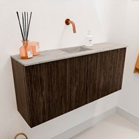JOYA-DLUX 90cm WC-möbel farbe Walnut. Einbauwaschbecken FAYE position Mittig kein hahnloch farbe Glace.-3