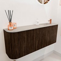JOYA-DLUX 101,6cm toiletmeubel ronding links kleur Walnut. Wastafel FAYE positie Rechts 1 kraangat kleur Opalo.-3
