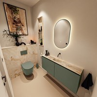 MONDIAZ GLOW Spiegel oval 45x90cm Army. Bewegungssensor LED-Beleuchtung rundum.-3