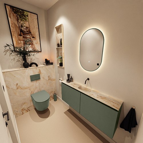 MONDIAZ GLOW miroir Oval 45x90cm Army. Éclairage LED avec détecteur de mouvement tout autour.-3