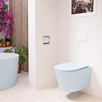 LAVIE WC sospeso single fire senza brida scarico profondo Clay. Copriwater sganciabile con chiusura rallentata Clay.-3