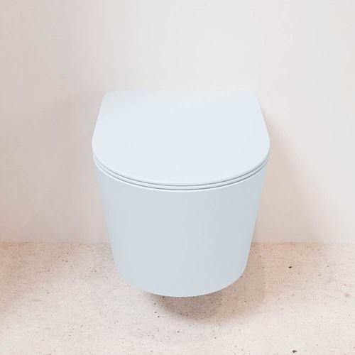LAVIE Wand-WC single fire spülrandlose tiefspüler Clay. WC-Sitz leicht abnehmbar mit absenkautomatik Clay.-2