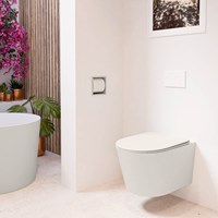 LAVIE Wand-WC single fire spülrandlose tiefspüler Linen. WC-Sitz leicht abnehmbar mit absenkautomatik Linen.-3