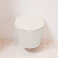 LAVIE Wand-WC single fire spülrandlose tiefspüler Linen. WC-Sitz leicht abnehmbar mit absenkautomatik Linen.-2